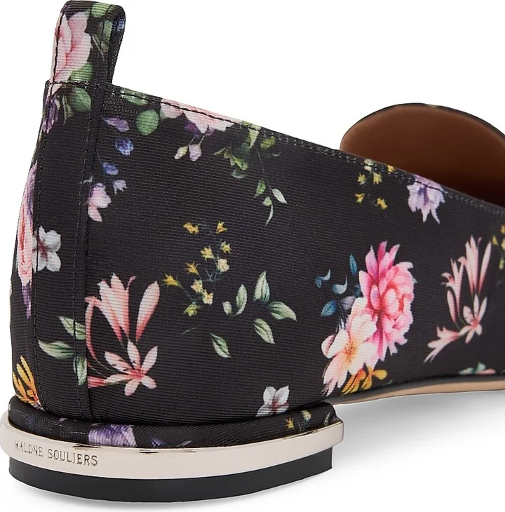 Women's Dora Floral-Printed Grosgrain Loafers - Black - Size 11.5 - Image 5