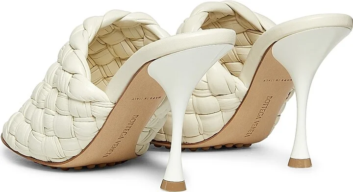 Women's Dot 90MM Woven Leather Mules - White - Size 6.5 - Image 3