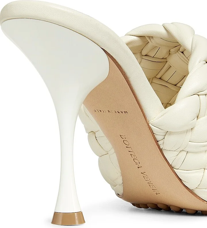 Women's Dot 90MM Woven Leather Mules - White - Size 6.5 - Image 5