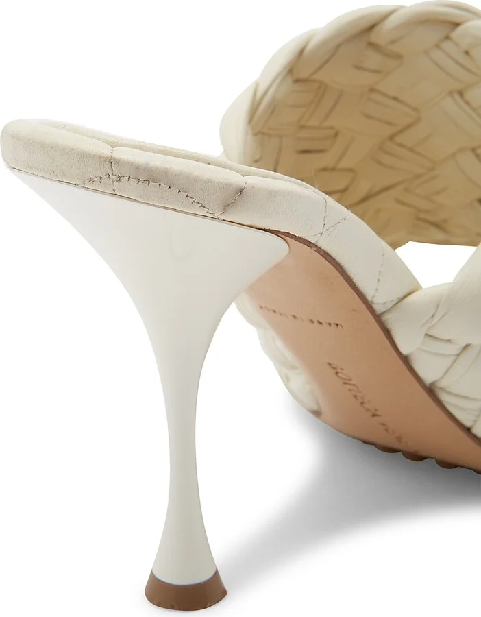 Women's Dot 90MM Woven Leather Mules - White - Size 6.5 - Image 7