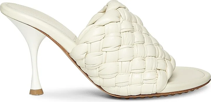 Women's Dot 90MM Woven Leather Mules - White - Size 6.5