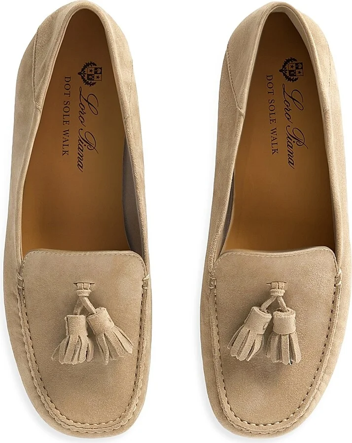 Women's Dot Sole Leather Moccasin Loafers - Cashew Butter - Size 5 - Image 4