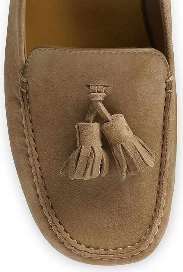 Women's Dot Sole Leather Moccasin Loafers - Cashew Butter - Size 5 - Image 9