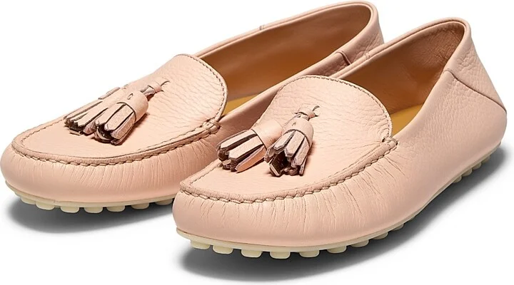 Women's Dot Sole Leather Moccasin Loafers - White - Size 6 - Image 4