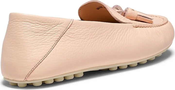Women's Dot Sole Leather Moccasin Loafers - White - Size 6 - Image 5