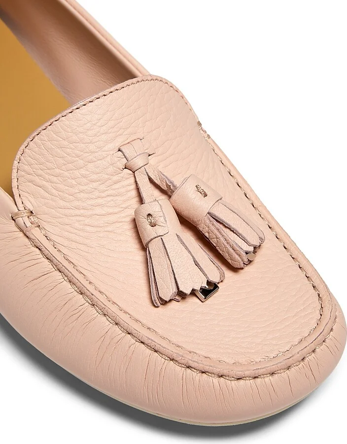 Women's Dot Sole Leather Moccasin Loafers - White - Size 6 - Image 7
