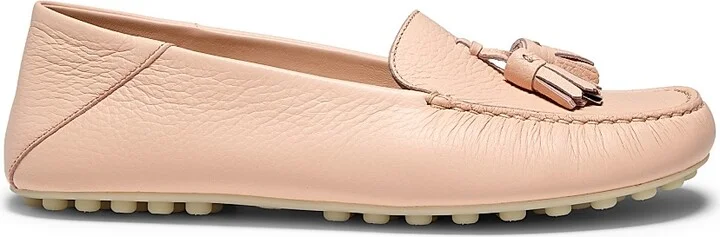 Women's Dot Sole Leather Moccasin Loafers - White - Size 6 - Image 9