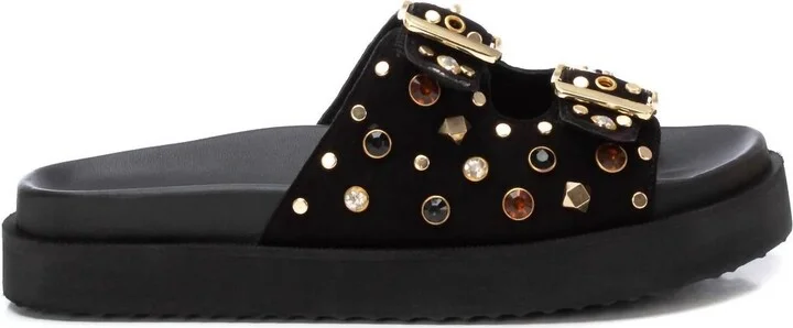 Women's Double Buckle Sandals In Black
