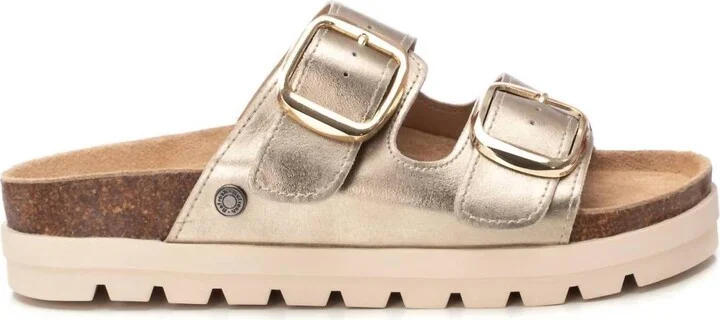 Women's Double Buckle Sandals In Gold