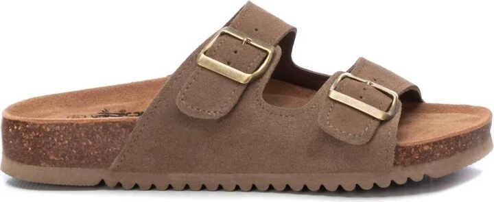 Women's Double Buckle Sandals In Taupe