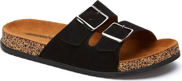 Women's Double Buckle Strap Sandals In Black