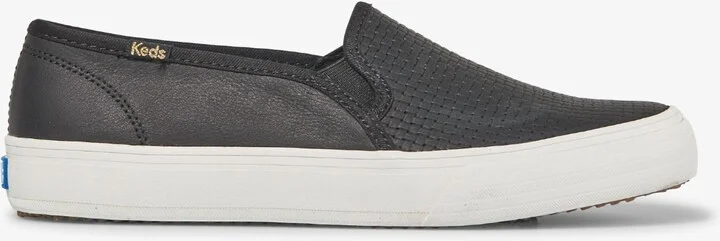 Women's Double Decker Embossed Leather Shoe In Black