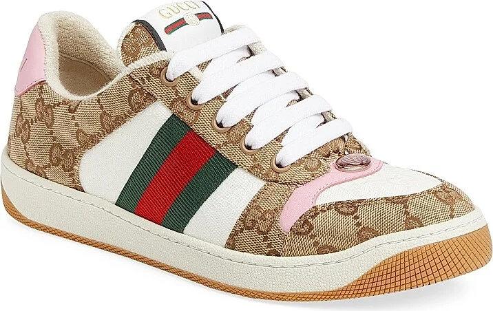 Women's Double G Vintage-Style Sneakers - Beige - Size 6 - Image 2