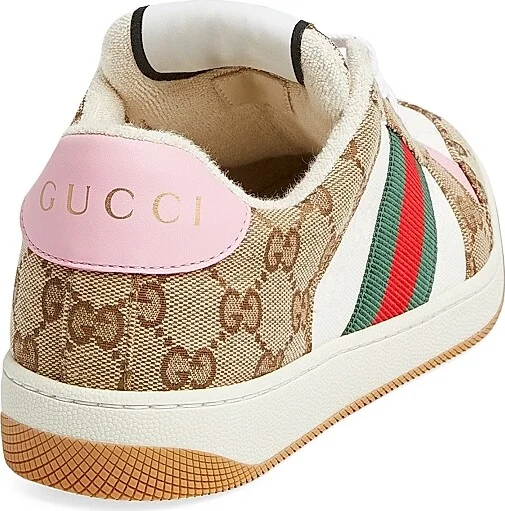Women's Double G Vintage-Style Sneakers - Beige - Size 6 - Image 3