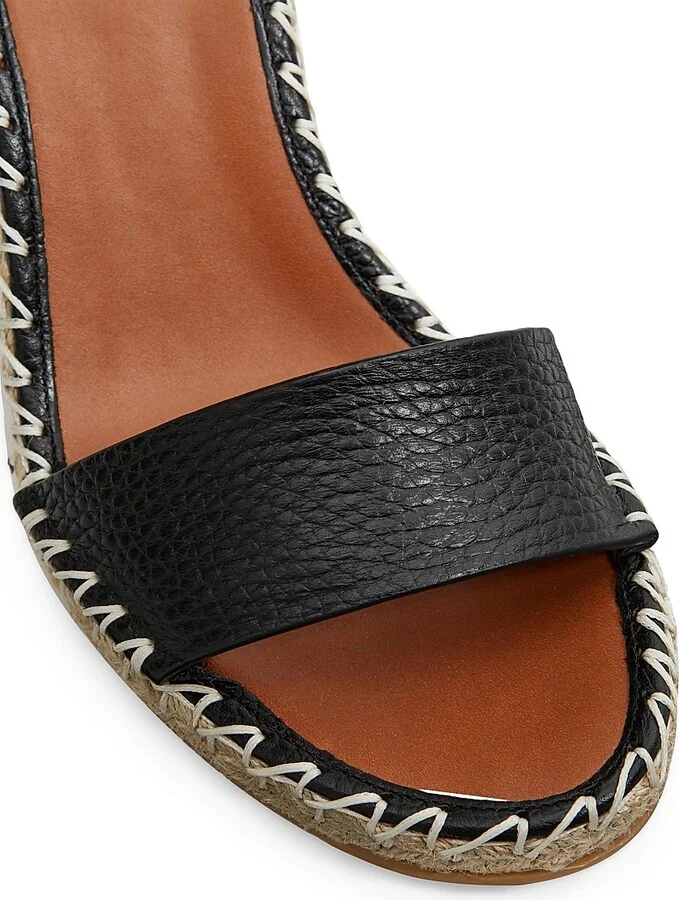 Women's Double Rockstud Grainy Calfskin Wedges 105MM - Black Light Cuir - Size 6 - Image 5