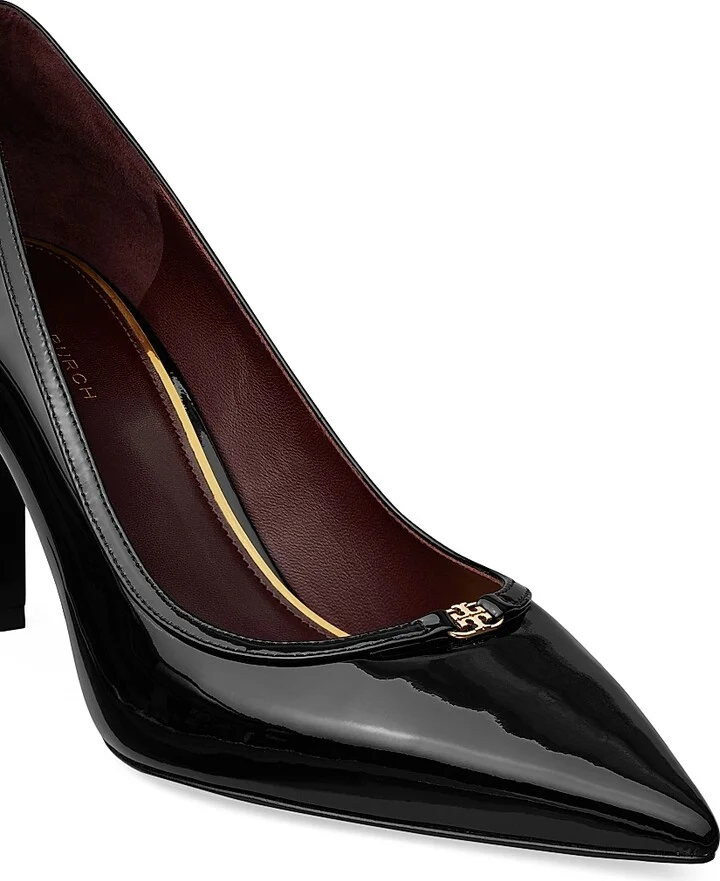 Women's Double T Buckle 80MM Leather Pumps - Perfect Black - Size 10 - Image 2