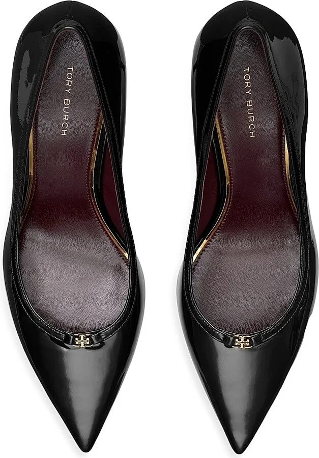 Women's Double T Buckle 80MM Leather Pumps - Perfect Black - Size 10 - Image 3