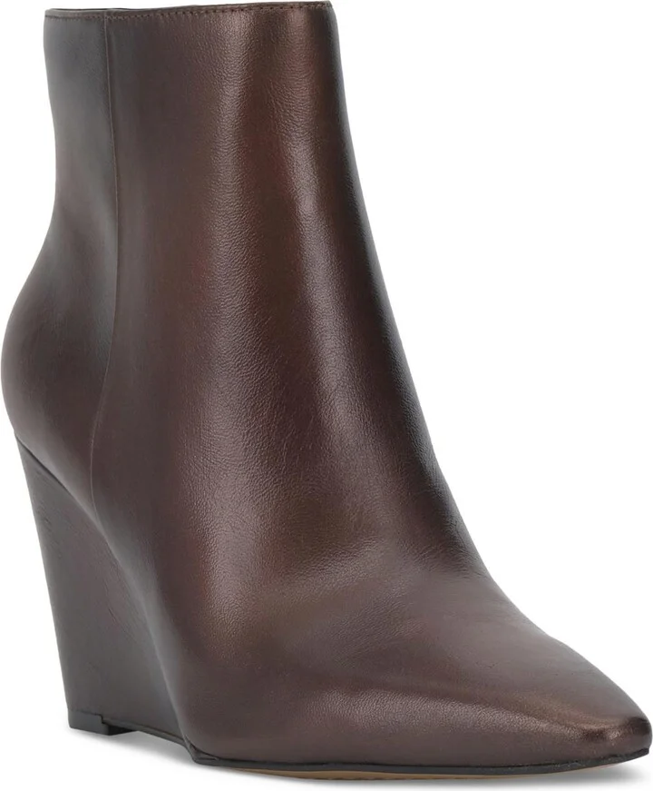 Womens Double Zipper Leather Ankle Boots