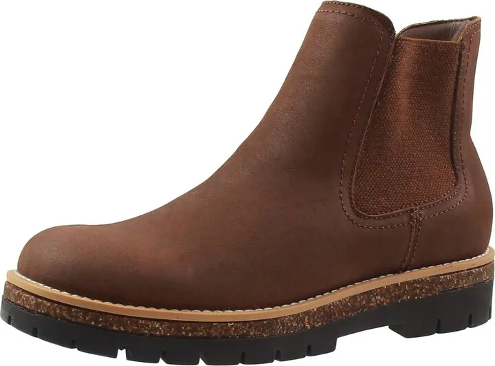 Womens Double Zipper Leather Ankle Boots