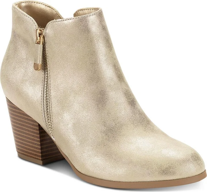 Womens Double Zipper Man Made Booties