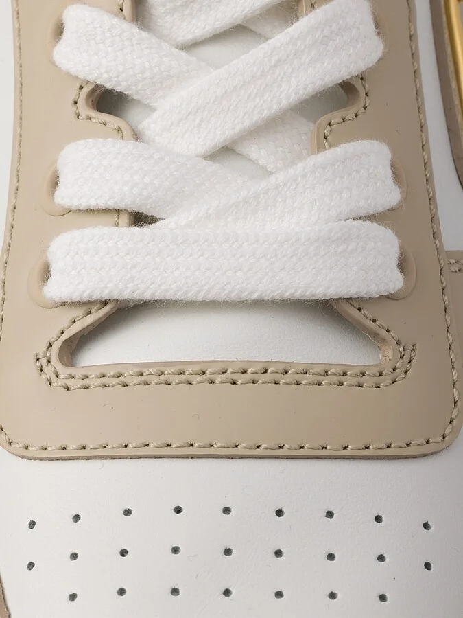 Women's Downtown Bold Leather Sneakers - White Beige - Size 9 - Image 4