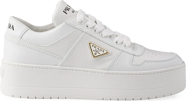 Women's Downtown Bold Leather Sneakers - White - Size 9