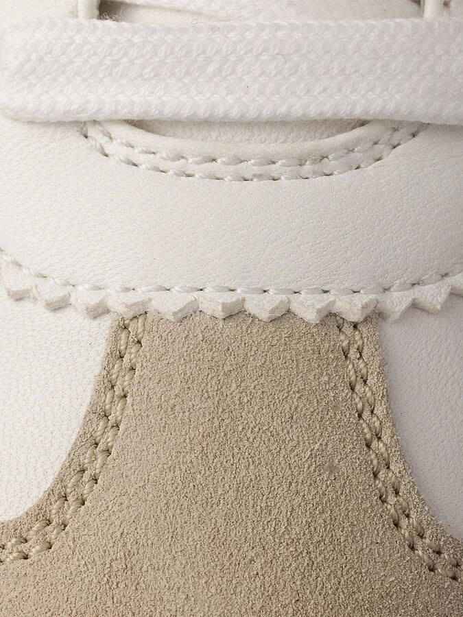 Women's Downtown Bold Nappa Leather and Suede Sneakers - White - Size 8.5 - Image 5