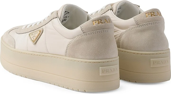 Women's Downtown Bold Nylon and Suede Sneakers - Beige Khaki - Size 9 - Image 3