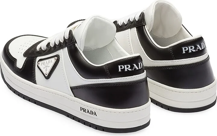 Women's Downtown Perforated Leather Sneakers - White Black - Size 5 - Image 4