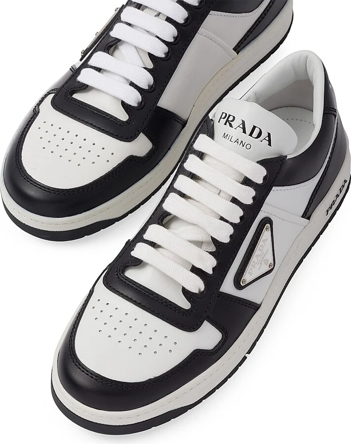 Women's Downtown Perforated Leather Sneakers - White Black - Size 5 - Image 5