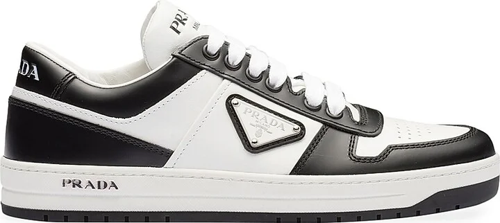 Women's Downtown Perforated Leather Sneakers - White Black - Size 5