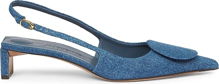 Women's Duelo 40MM Denim Slingback Pumps - Blue - Size 5