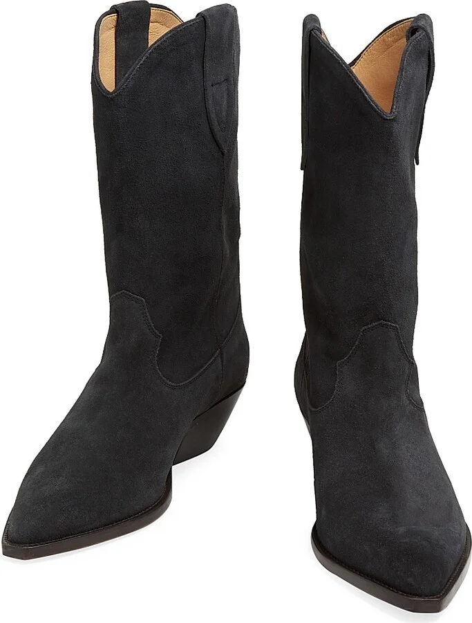 Women's Duerto 35MM Suede Cowboy Boots - Black - Size 5 - Image 2