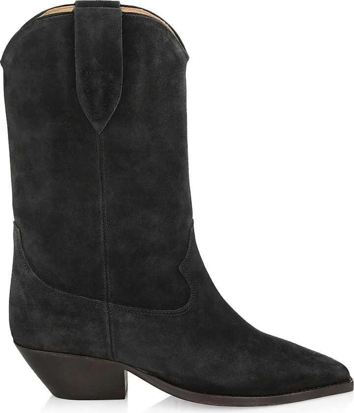 Women's Duerto 40MM Suede Western Boots - Faded Black - Size 5