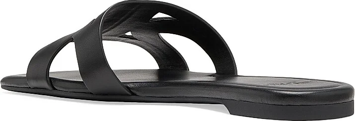 Women's Duo Double K Leather Flat Sandals - Black - Size 10 - Image 3