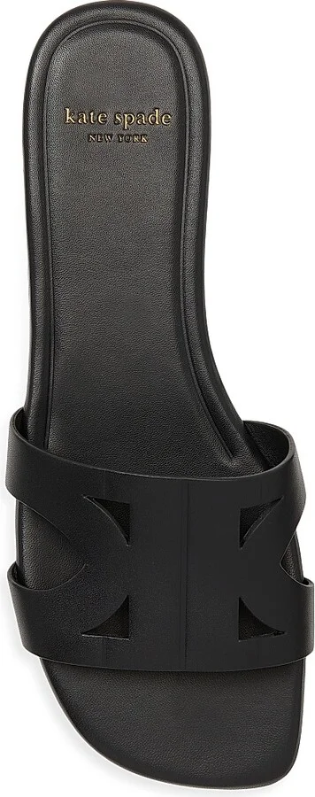 Women's Duo Double K Leather Flat Sandals - Black - Size 10 - Image 4