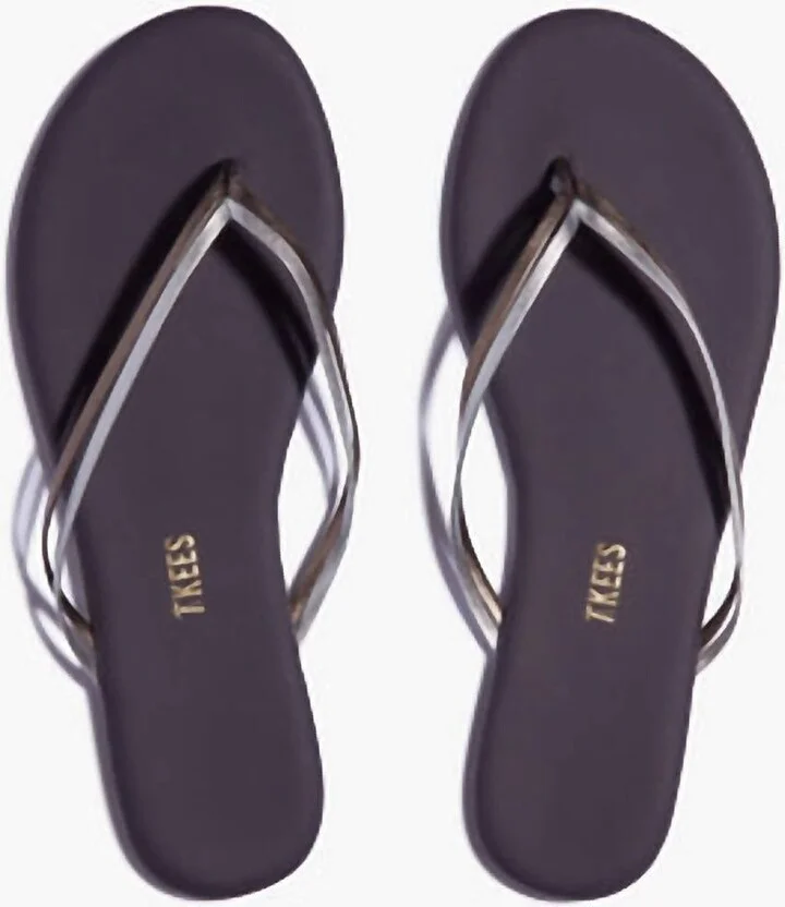 Women's Duo Flip Flops In Silver Shower