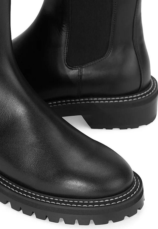 Women's Dutch 40MM Leather Boots - Black - Size 5 - Image 4