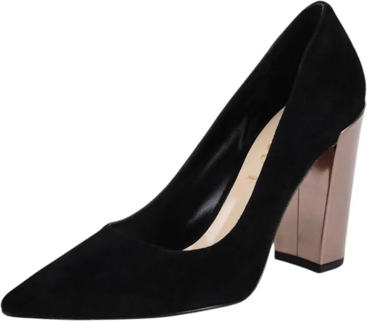 Women's Dutch Pointed Heels In Black Suede