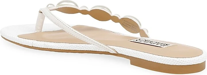 Women's Dyana Leather Slide Sandals - White - Size 8 - Image 3