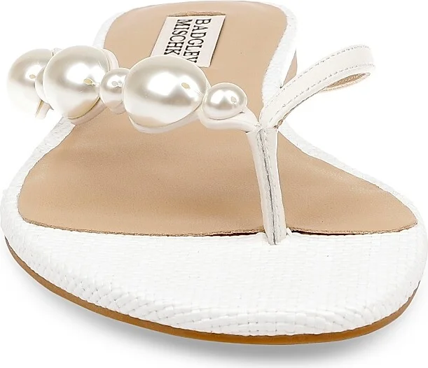 Women's Dyana Leather Slide Sandals - White - Size 8 - Image 4