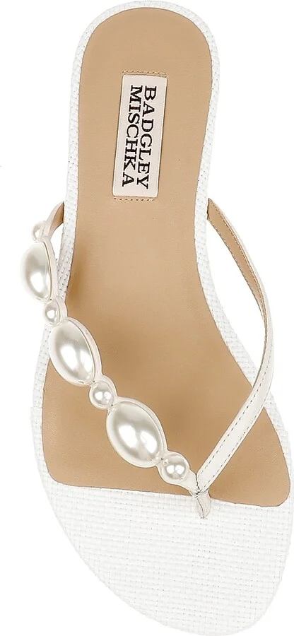 Women's Dyana Leather Slide Sandals - White - Size 8 - Image 5