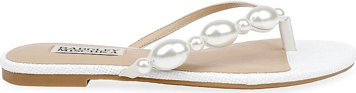 Women's Dyana Leather Slide Sandals - White - Size 8
