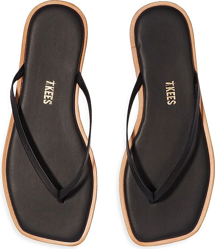 Women's Dylan Leather Flip-Flops - Sable - Size 5 - Image 2