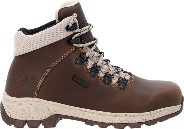 Women's Eagle Trail Alloy Toe Waterproof Hiker Boot - Wide Width In Brown