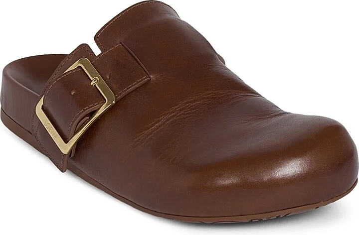 Women's Ease Buckle Leather Mules - Rust - Size 5 - Image 2