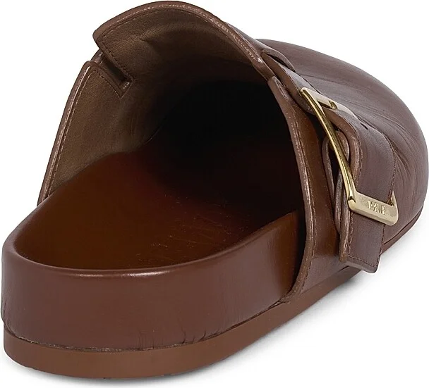 Women's Ease Buckle Leather Mules - Rust - Size 5 - Image 3
