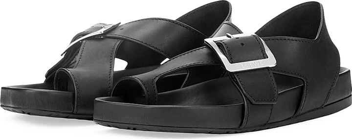 Women's Ease Leather Sandals - Black - Size 5 - Image 2