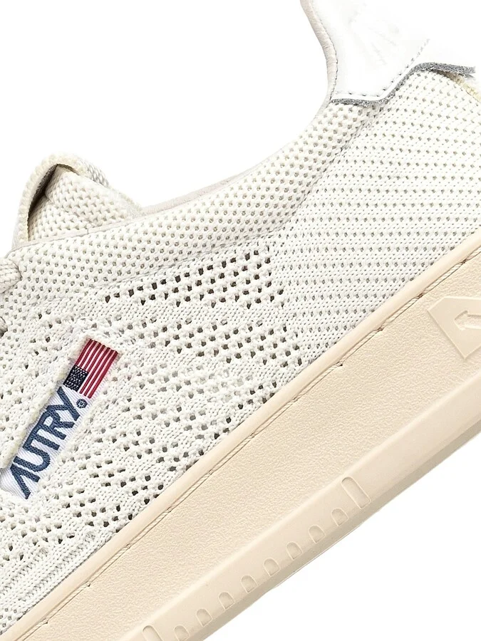 Women's EaseKnit Leather Low-Top Sneakers - White Ivory - Size 5 - Image 6