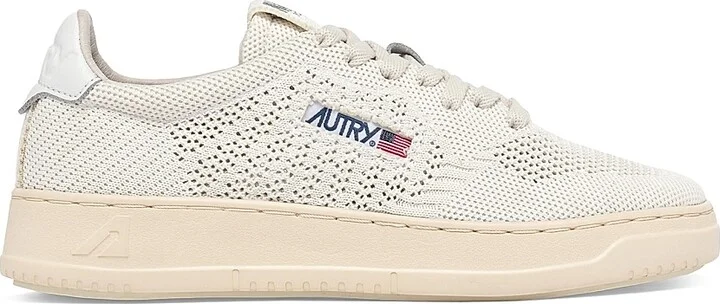 Women's EaseKnit Leather Low-Top Sneakers - White Ivory - Size 5